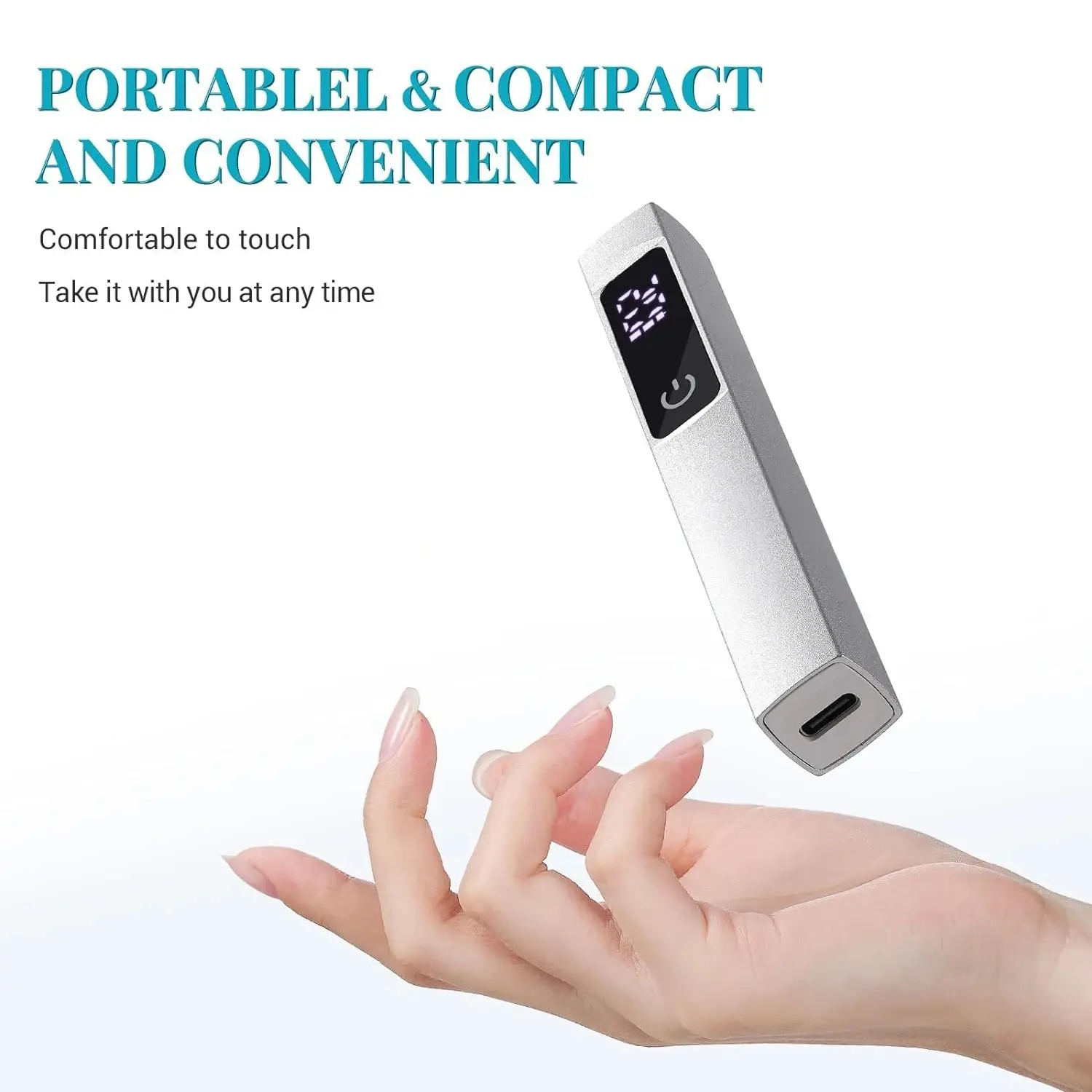 مصباح أظافر LED محمول بالأشعة تحت البنفسجية ، آلة تجفيف الأظافر سريعة الجفاف قابلة لإعادة الشحن للطلاء ، قلم مصباح يدوي صغير بشاشة تعمل باللمس ، صالون