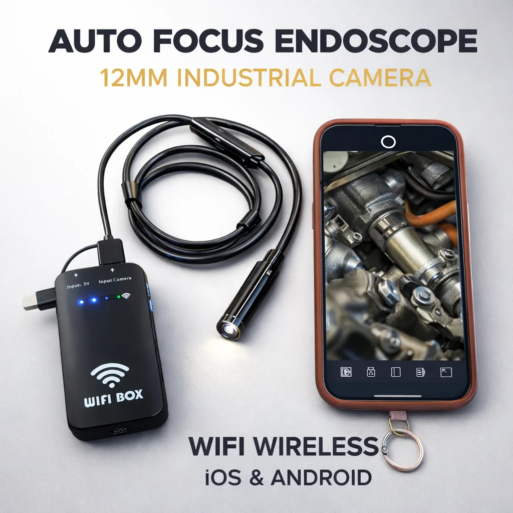 Auto Focus Endoscope Camera 10m 20m 12mm 5MP HD  USB Sewer Inspection Borescope Support Android PC IOS