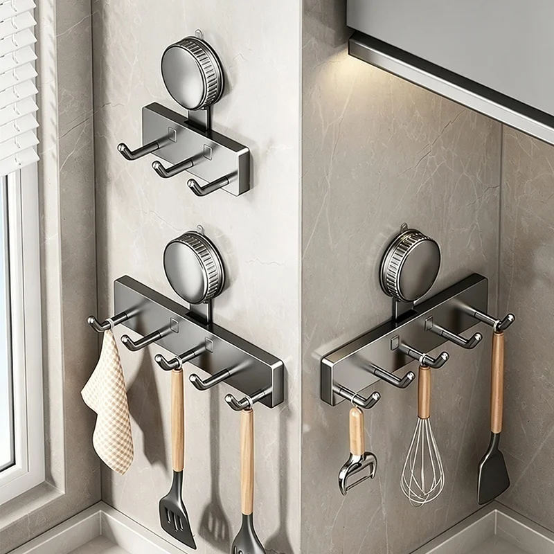 1pc Suction Cup Hook No Need To Drill Bathroom Kitchen Door Clothes Hanger Hanging Rack Accessories - view 2