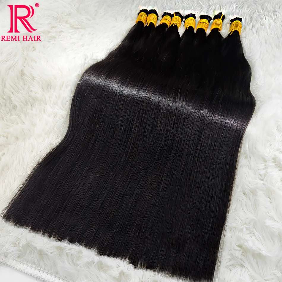 Virgin Human Hair Extensions Original Unprocessed Indian Hair Straight Natural Hair Weaving No Weft Human Braiding Hair Bulk