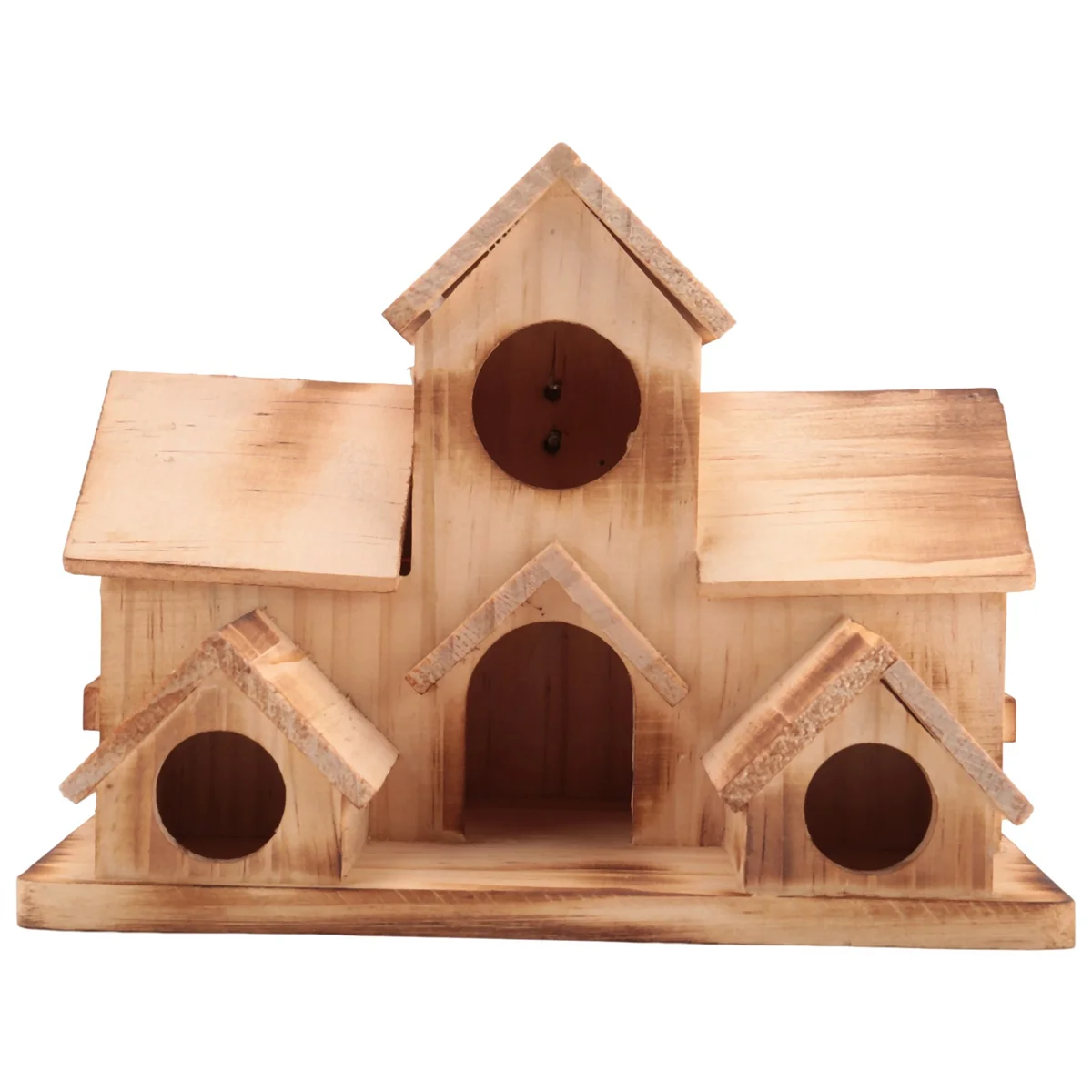 Bird House, Bird House for Outside, Wooden Bird Houses for Outside Hanging, 6 Hole Handmade Natural Bird House