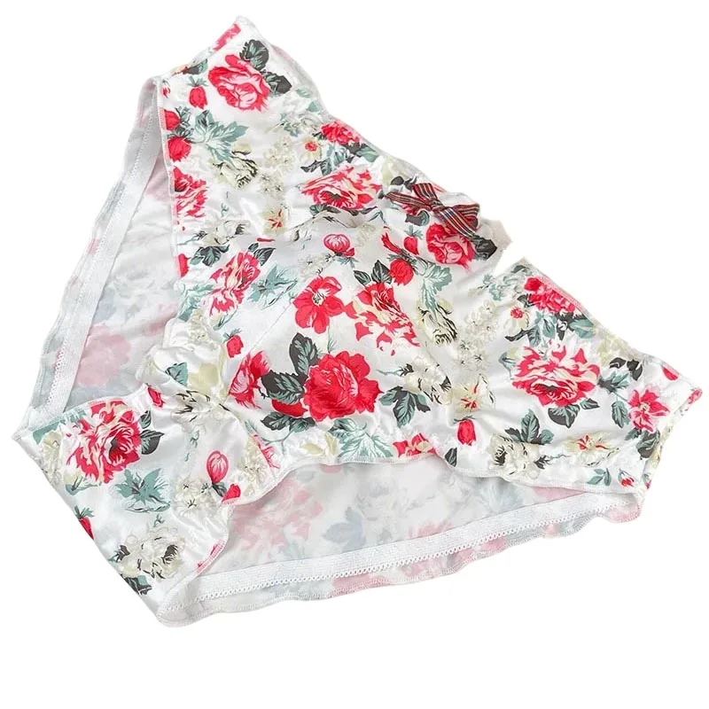 

Мужские трусы-сисси большого размера с цветочным бантом, выпуклая сумка с заниженной талией, трусики ЛГБТ, удобное сексуальное женское белье