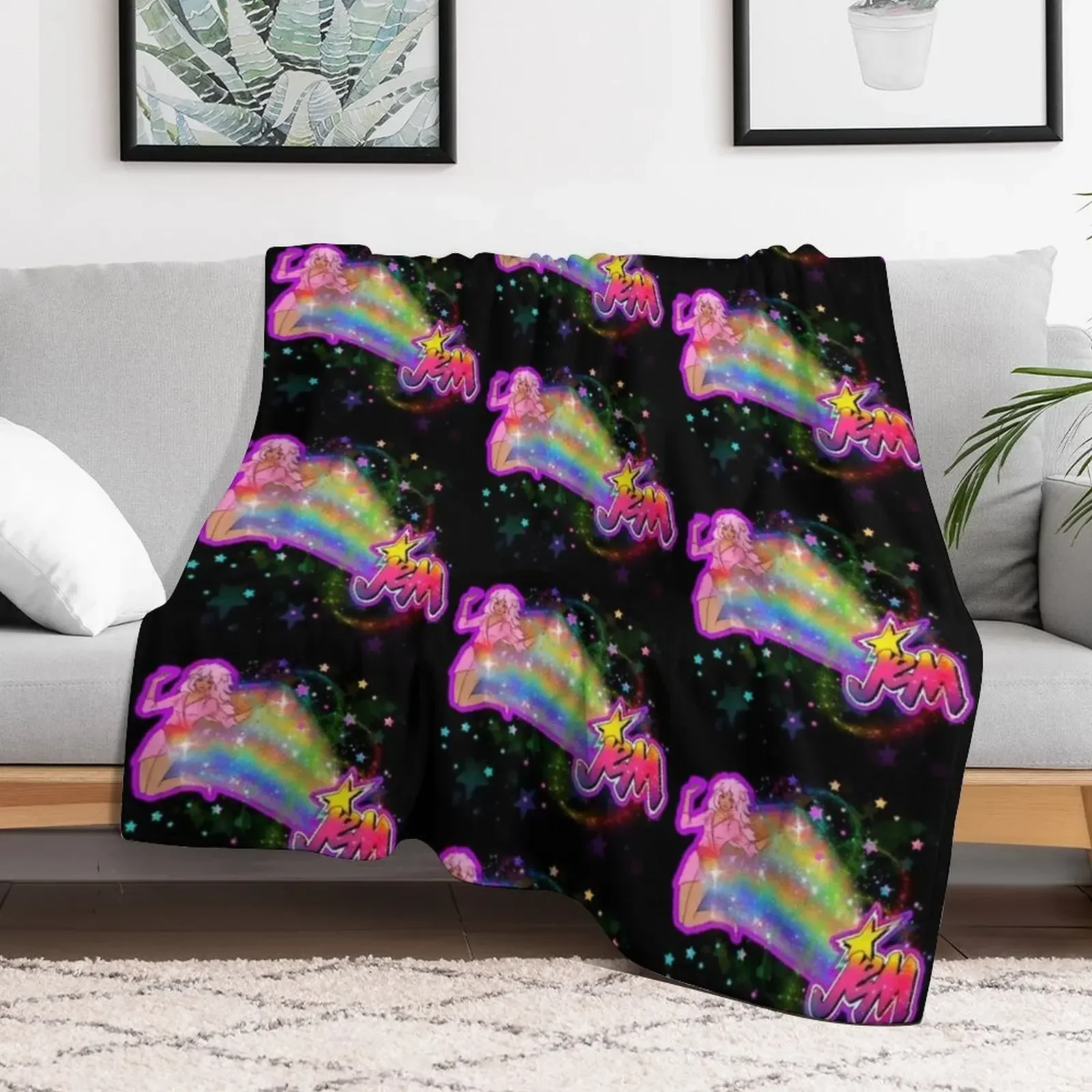 Jem and the holograms rainbow Throw Blanket Blankets Sofas Of Decoration Bed linens Stuffeds Blankets