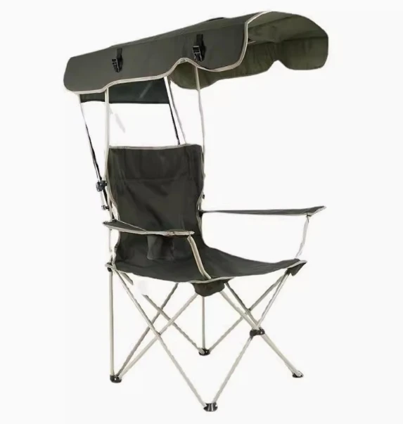 

Outdoor Camping Sunshade Armchair Portable Folding Backrest Armchair Barbecue Fishing Picnic Fishing Leisure Chair