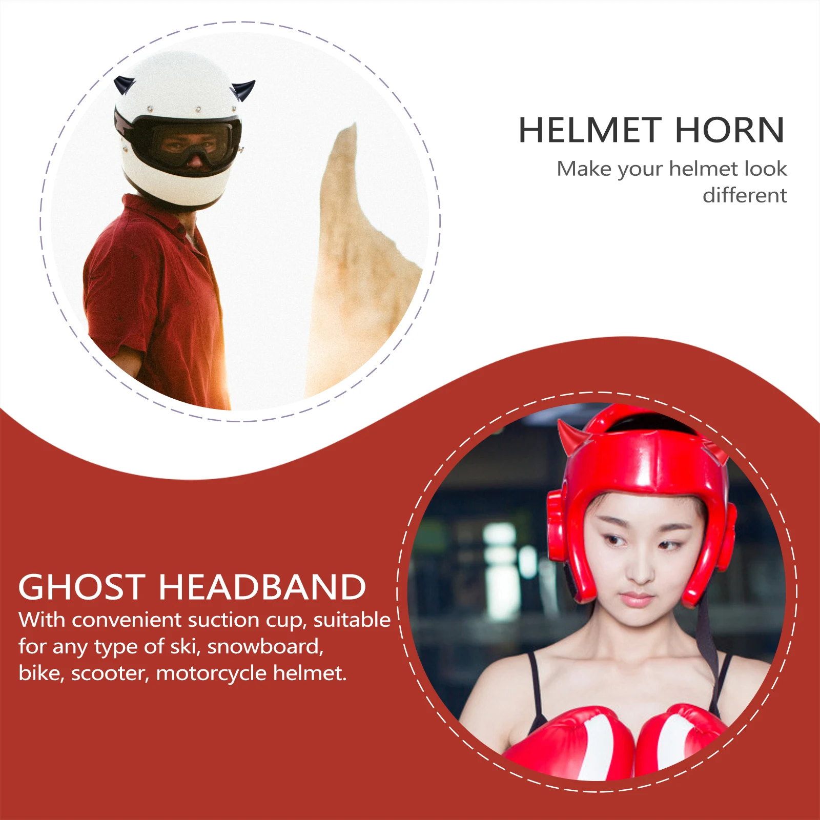 

6pcs Horns Decor Plastic Horns For Motorcycle Bike Ski Scooter Helmets Suction Cup Accessories Ornaments For Kids