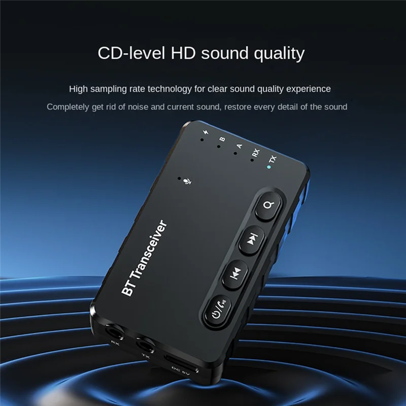 Cuffie ELECT-Wireless Trasmettitore Ricevitore Bluetooth 5.2 Aptx Adattatore audio wireless Dual Link a bassa latenza AUX RCA per auto