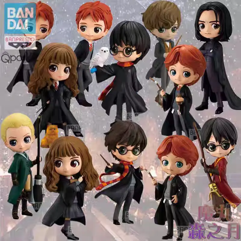 Authentic Bandai Glasses Factory Qposket Harry Potter Hermione Ron Malfoy Snape Q-Version Figurine Ornament Cute Birthday Gift