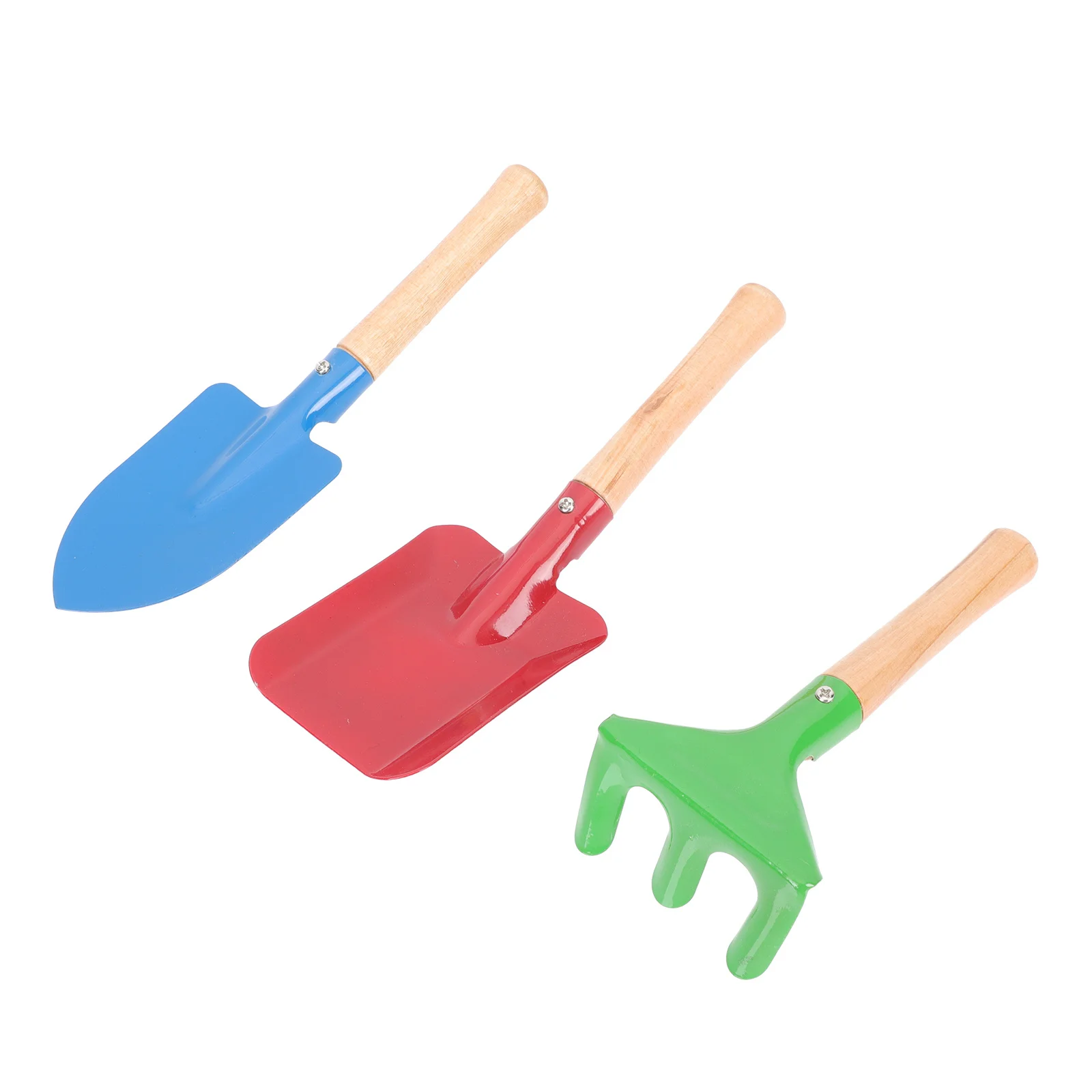 1Set Kids Gardening Tools Metal Mini Rake Small Sand Shovel Wooden Handle Outdoor Planting Tools for Children Mini Garden Shovel