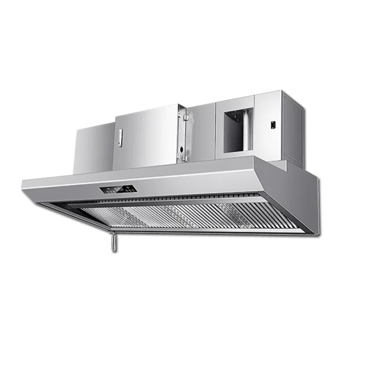 Commercial high-suction range hood, integrated purifier, kitchen eco-friendly low-altitude emission stainless steel range hood