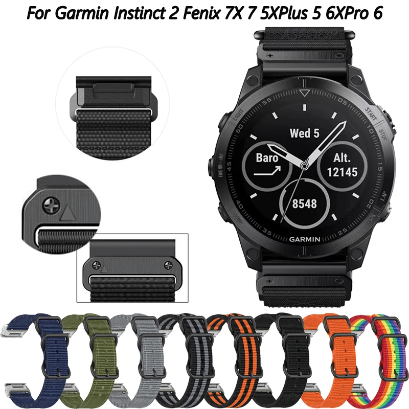 Inteligentny zegarek 22 26mm opaska do szybkiego zwalniania dla Garmin Fenix 6x6pro nylonowy pasek na rękę paski bransoletki Correa 7x5 5x5 Epix