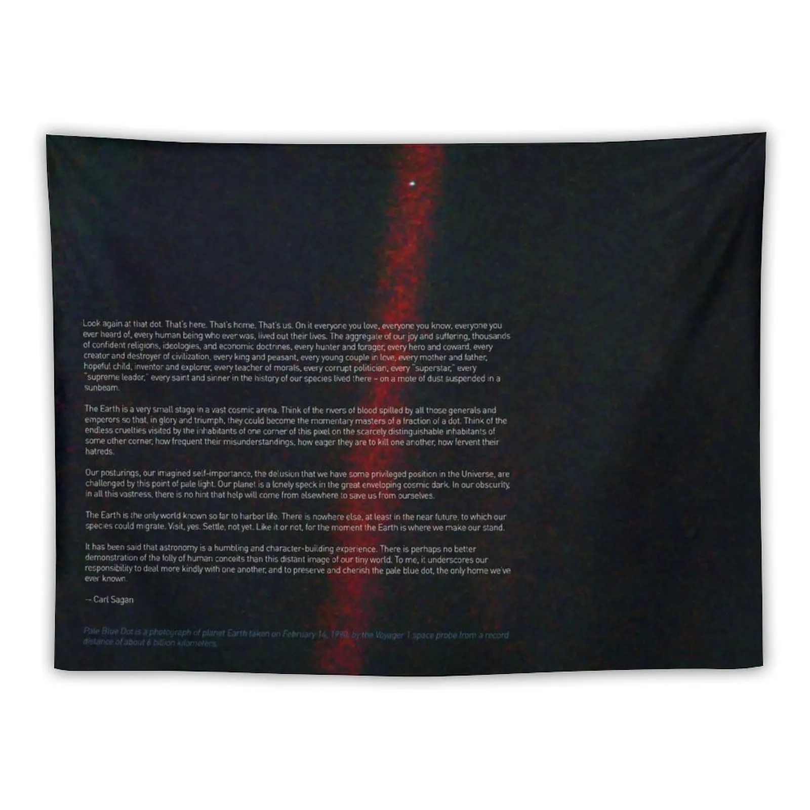 Pale Blue Dot — Voyager 1 & Carl Sagan quote ? HQ-quality Tapestry Decoration Room Aesthetic Room Decor Bedroom Decor Tapestry