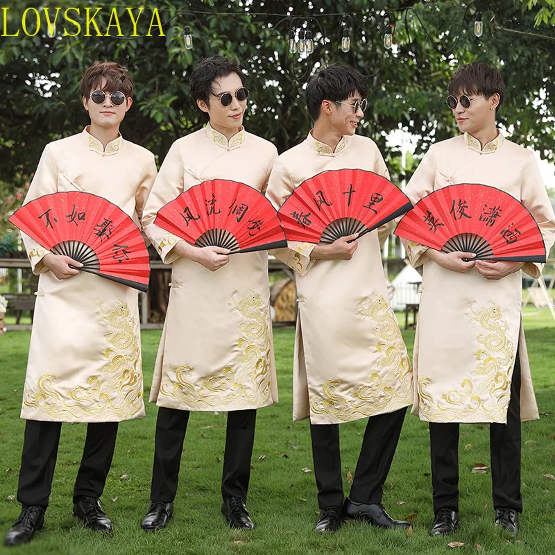 New Traditional Chinese Robe Large Tang Dress Men's Robe Brother Dress Crosstalk Dress