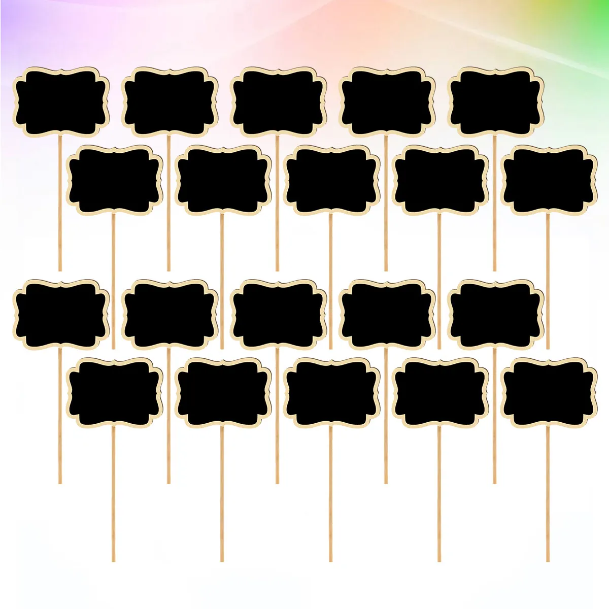 20Pcs Blackboard Mini Chalkboard Toppers Wooden Garden Plant Tags Label Message Board Black Mini Chalkboard Toppers