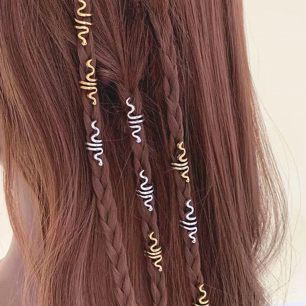 

9 шт. спиральные кольца для волос, дреды, манжеты, металлические косы для волос, аксессуары для свадебной вечеринки, хвост для бороды, кольца для дредов «сделай сам»