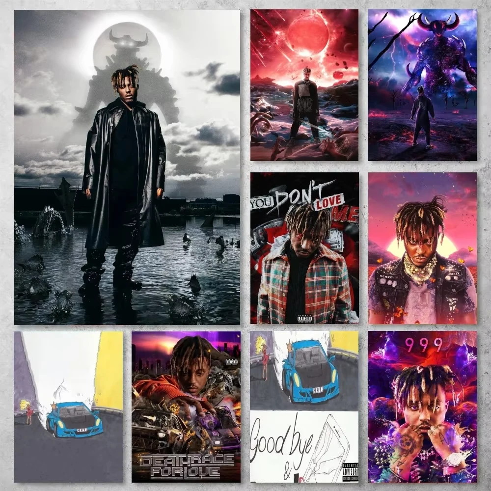 Juice Wrld Rapper Poster Gallery Prints Self Adhesive Home Decor Decoration Wall Decals Living Room