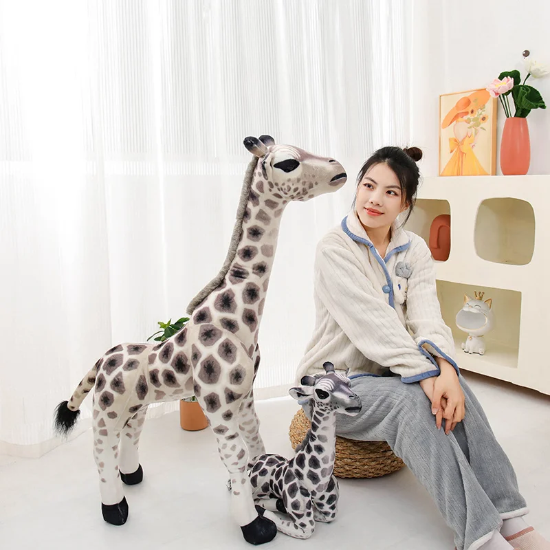 50~110cm Realistic Giraffe Plush Toy Soft Stuffed Animal Pillow Perfect Gift for Kids Room Decor Nursery Companion Birthday Gift