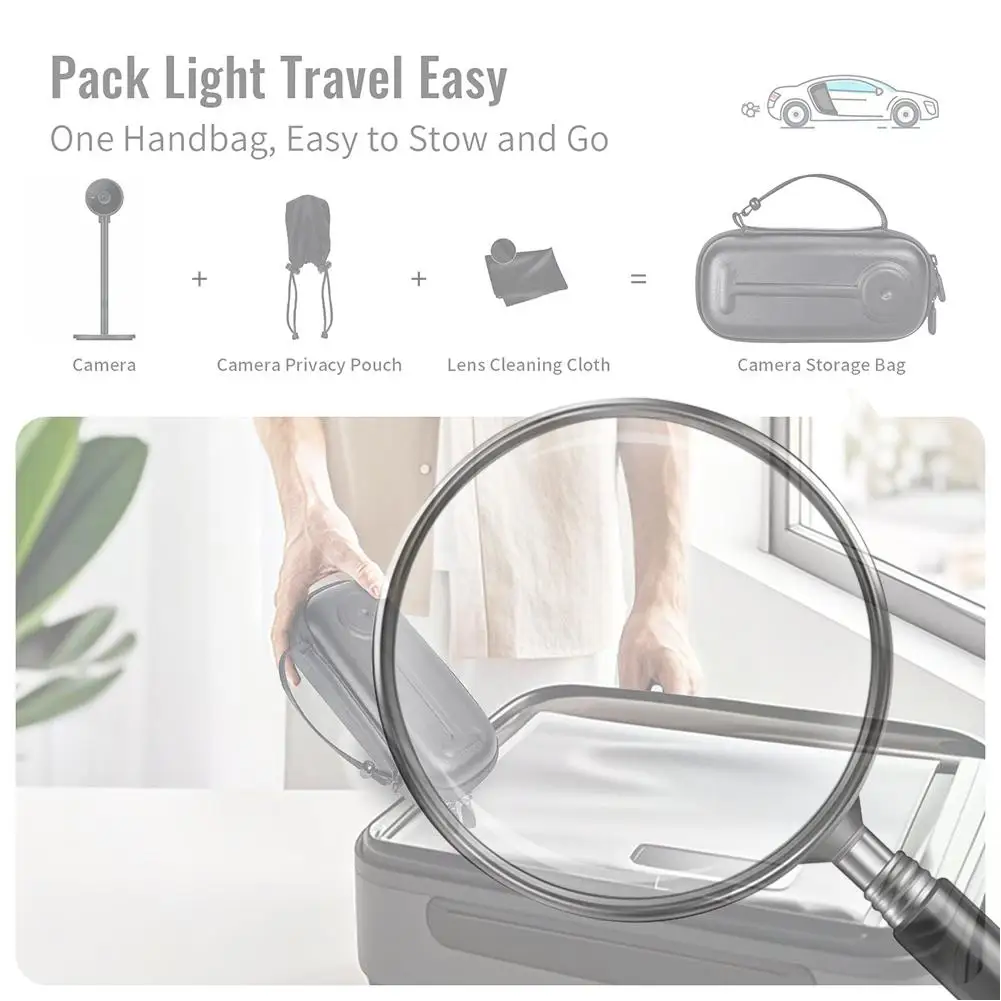 Camera Storage Bag with Lens Cloth Travel Shell Portable Carrying Case Scratch-Proof PU Bag for Nintendo Switch2