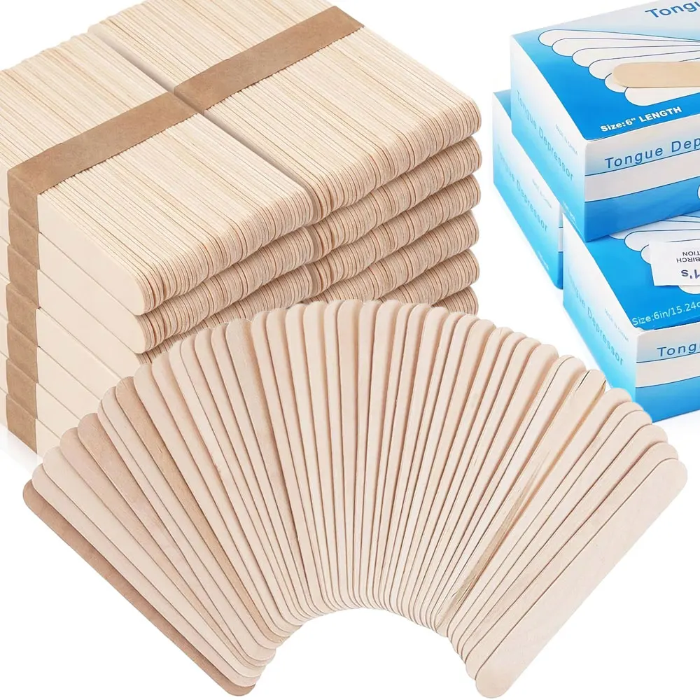 100/50/30/10/5PCS Tattoo Wooden Tongue Depressor Disposable Tattoo Waxing Sticks Body Hair Removal Sticks Tattoo Accessories