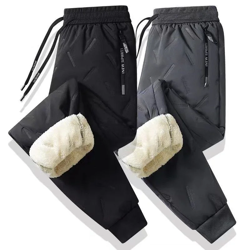 Calça masculina quente de inverno, calça extra grossa, impermeável e resistente ao frio, externamente, vestindo, novo, 2023