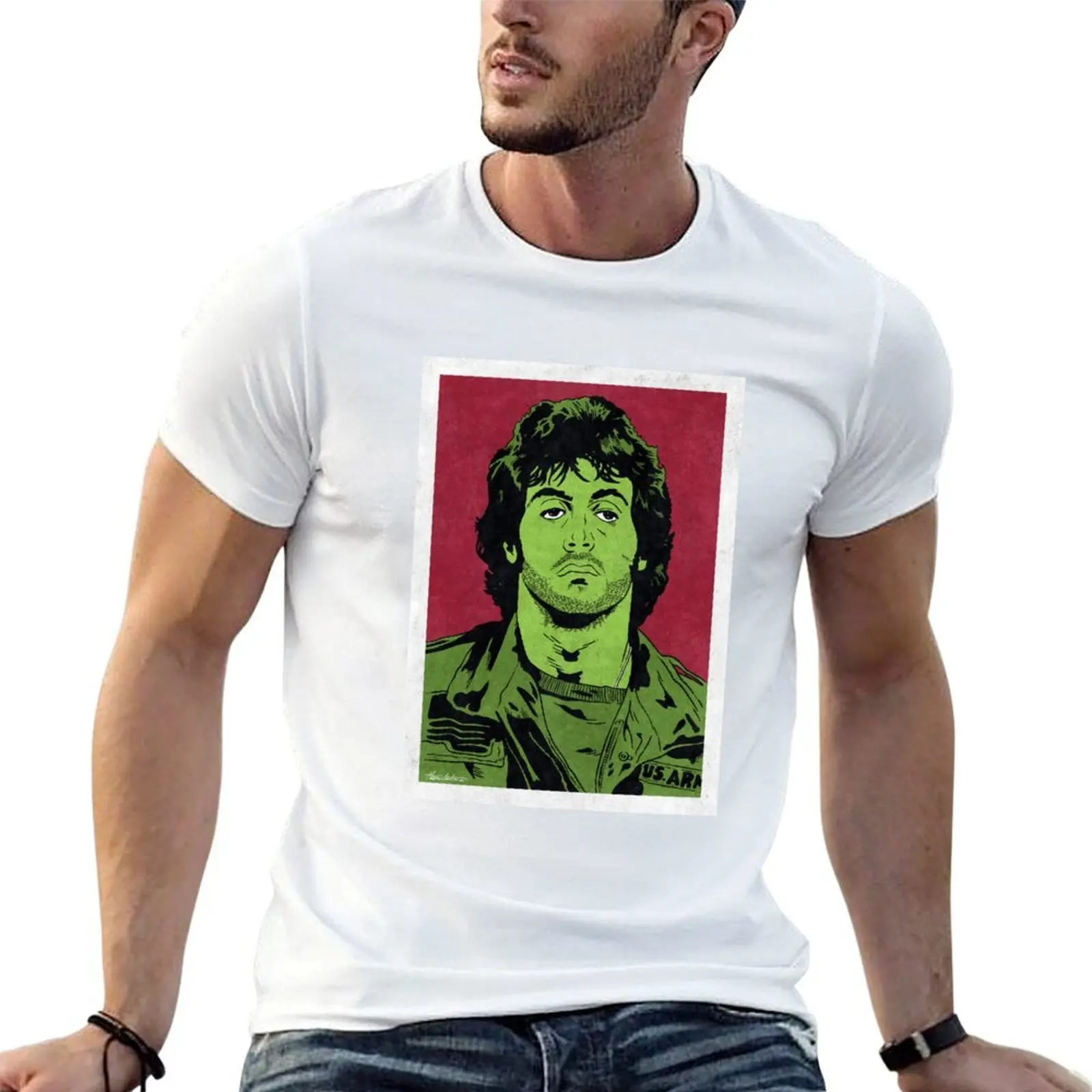 

RAMBO - First Blood (Pop Art) T-Shirt man t shirts for men casual cotton t shirts high quality T-Shirt