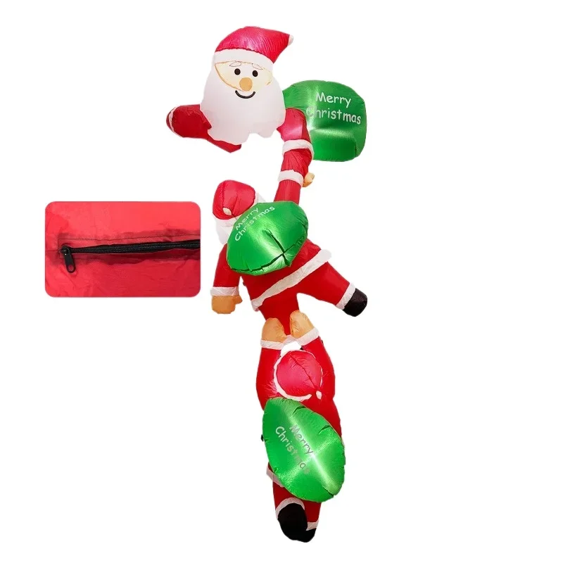 

Three-person climbing wall Santa courtyard ornament LED Christmas inflatable decorative air mold