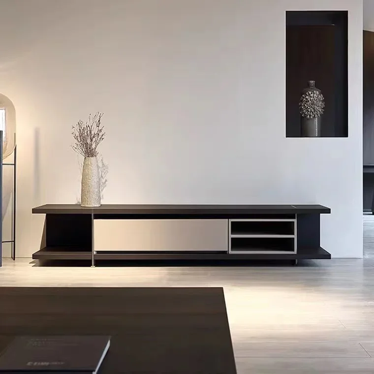 

Italian light luxury high-end living room TV cabinet simple modern minimalist villa square floor cabinet