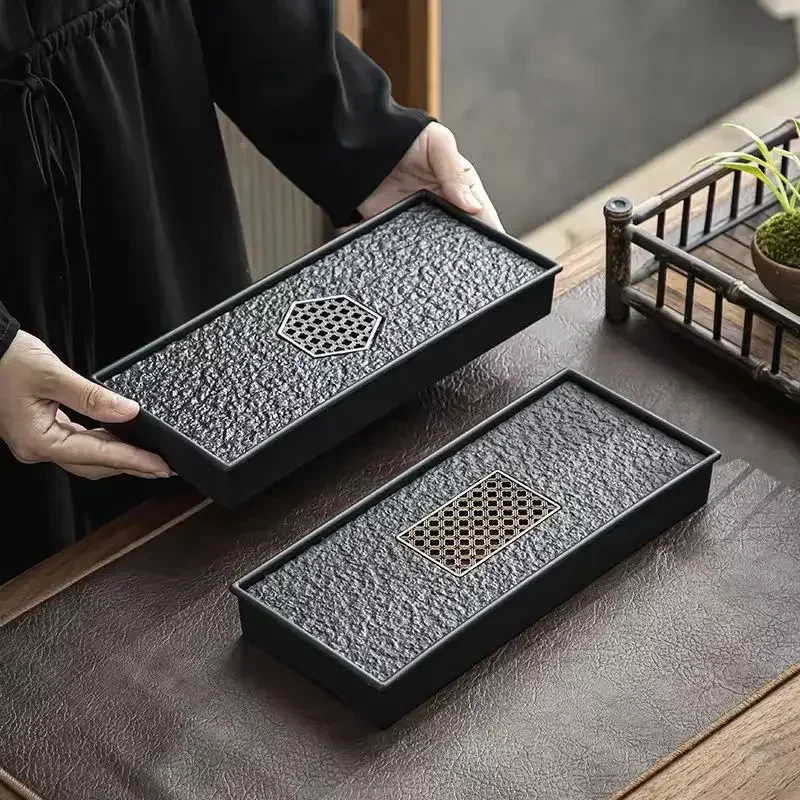 Light Luxury Tea Table Tray High Quality Chinese Tea Tray Tea Set Board Drainage Water Storage Tea Board Tea Table Accessories