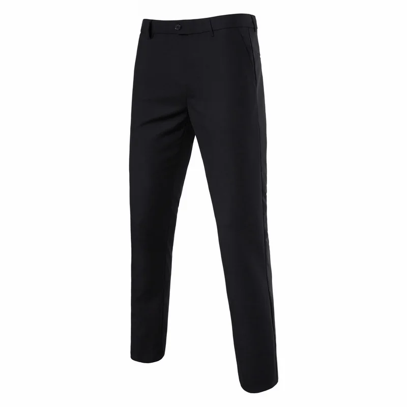 Quality Mens Slim Fit Golf Dress Pants Flat Front Suit Pants Business Dress Pants Classic for Business Wedding Work Pants