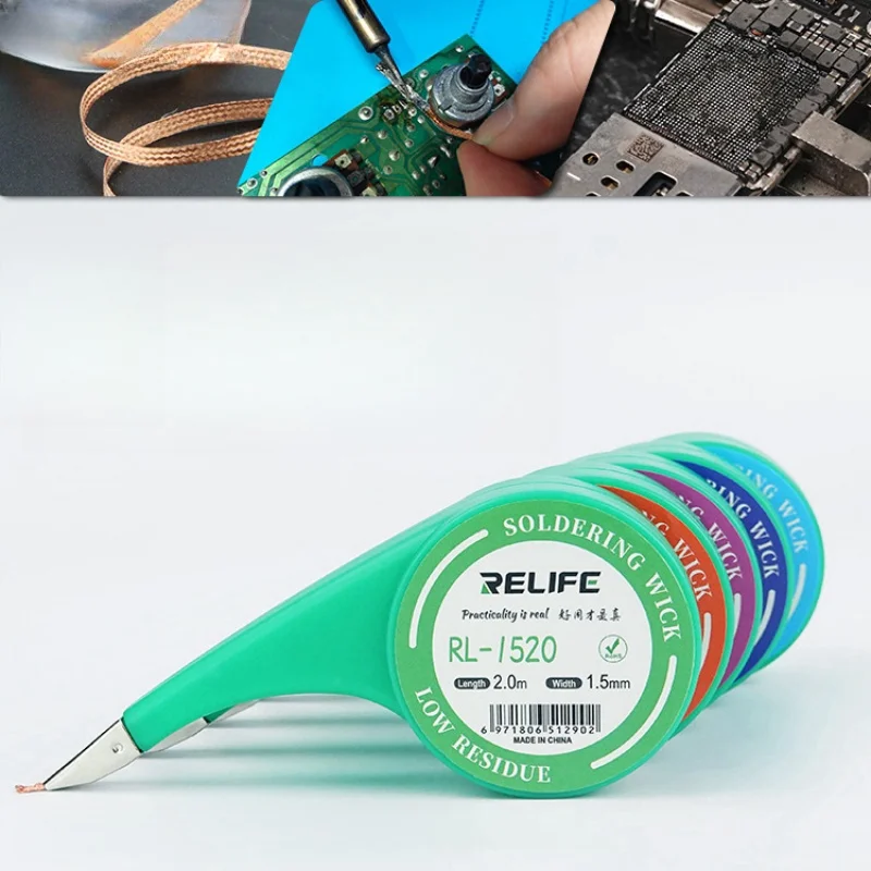 

1Pcs Soldering Wick Wire Welding Tin Suction Desoldering Braid Pure Copper Solder Paste Cleaning BGA PCB Board Phone Repair Tool