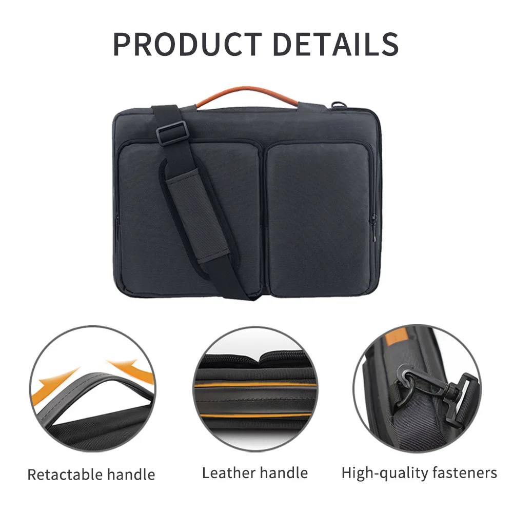 Bolsa de ombro protetora para laptop 360 para 13 14 15 16 polegadas MacBook Air/Pro Business Notebook maleta para ASUS HP ThinkPad