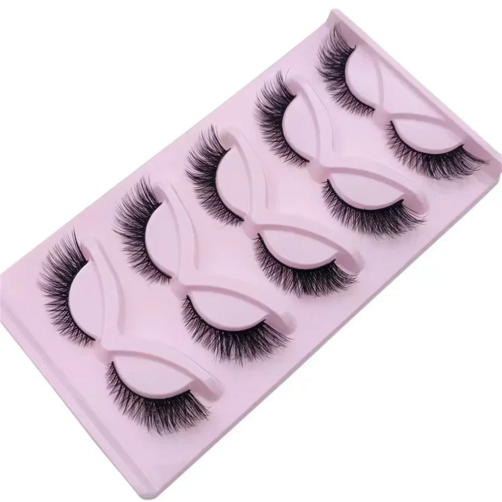 5 Pairs Cat Eye Lashes Long Lashes Cat Eye Look Wispy Lashes Eye End Elongated Strip Thick False Eyelashes