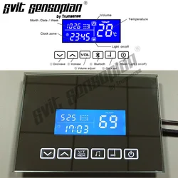 Trumsense K3015DBL SUPER THIN THICKNESS LED Mirror Touch Sensor Switch Panel Time Temperature Date Display with Light Control