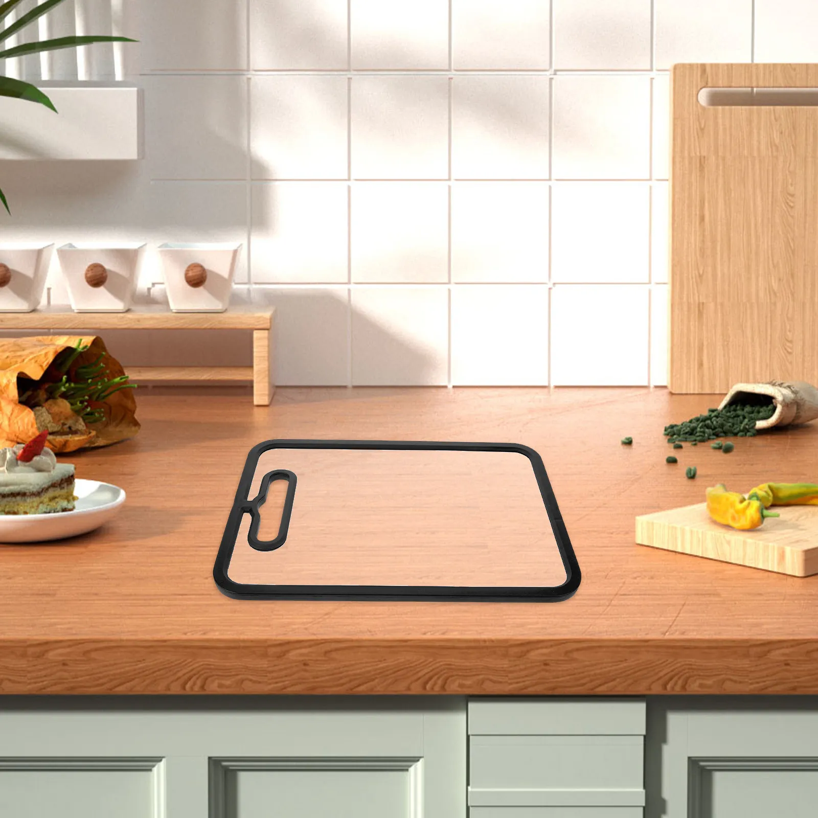 Tabla de Cortar de Vidrio de Doble Cara, 12.58x8.65 Pulgadas, Templada, Antideslizante, Resistente al Silicona, para Preparar Carne y Vegetales en la Encimera