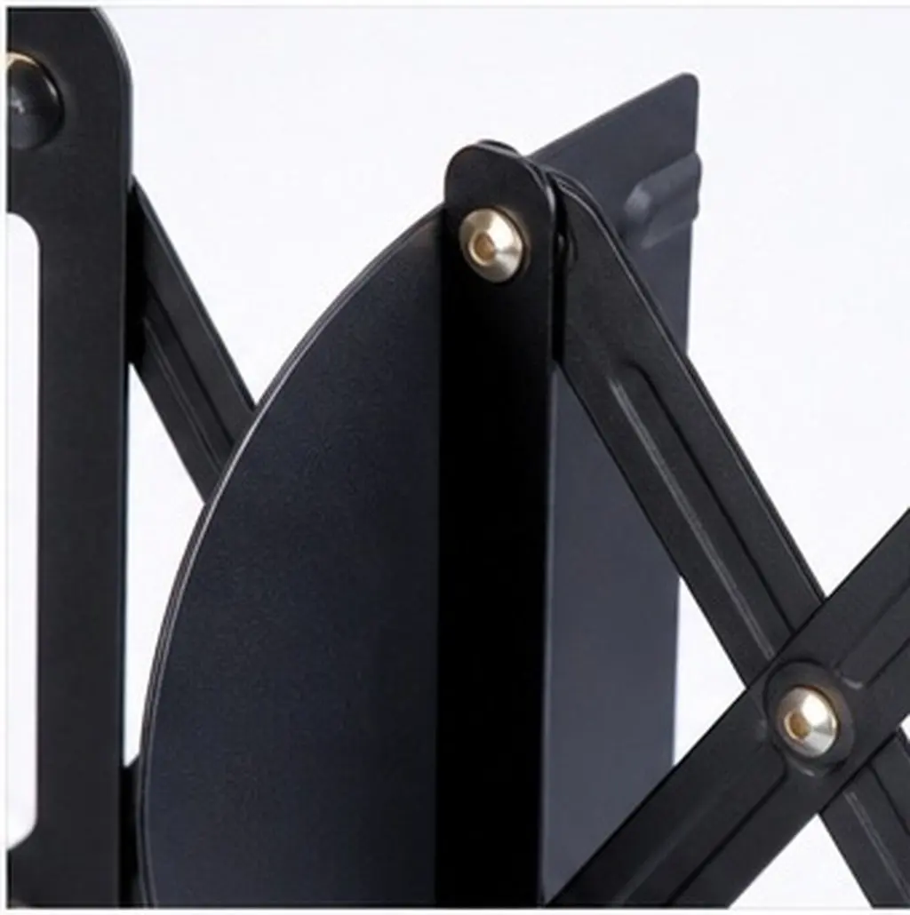 Adjustable Metal Bookend Black Stable Base Heavy Duty Bookrack for Books Magazines Files Office School Supplies