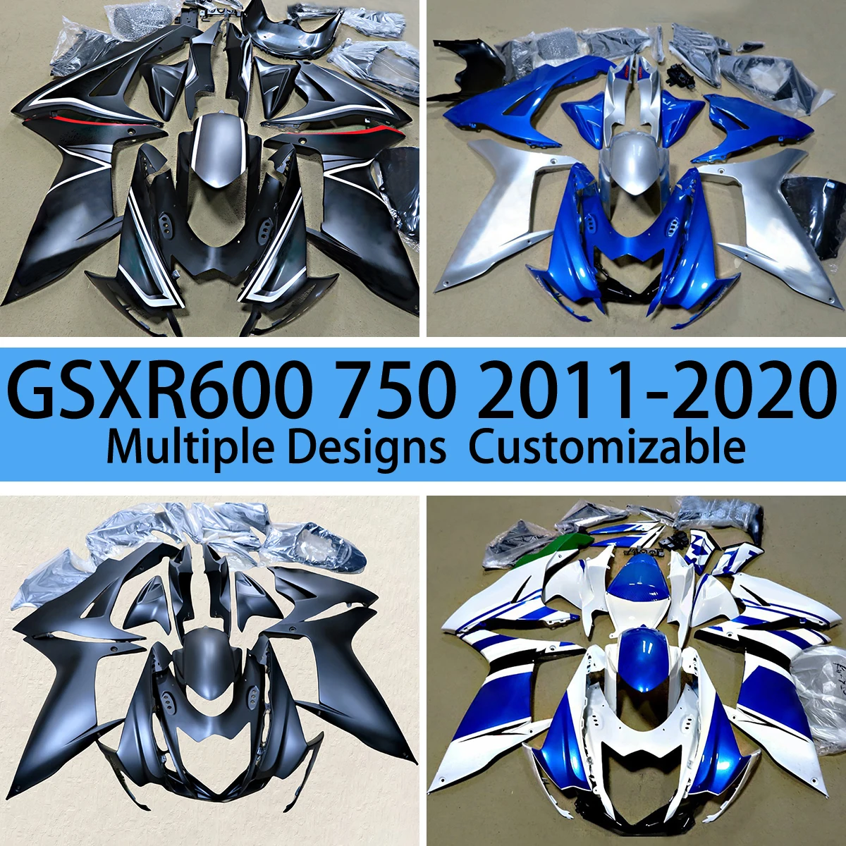 GSXR 600 750 2011 2012 2013 2014 2015 2016 2017 2018 2019 2020 Racing Motorcycle Fairings for GSXR600 GSXR750 Fairing Kit