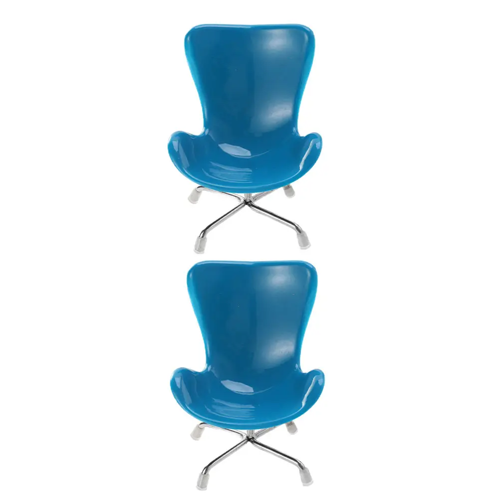 2 stuks mini-computerstoel kunststof miniatuur huisaccessoire voor slaapkamer woonkamer decor simulatie kleine meubelcollectie