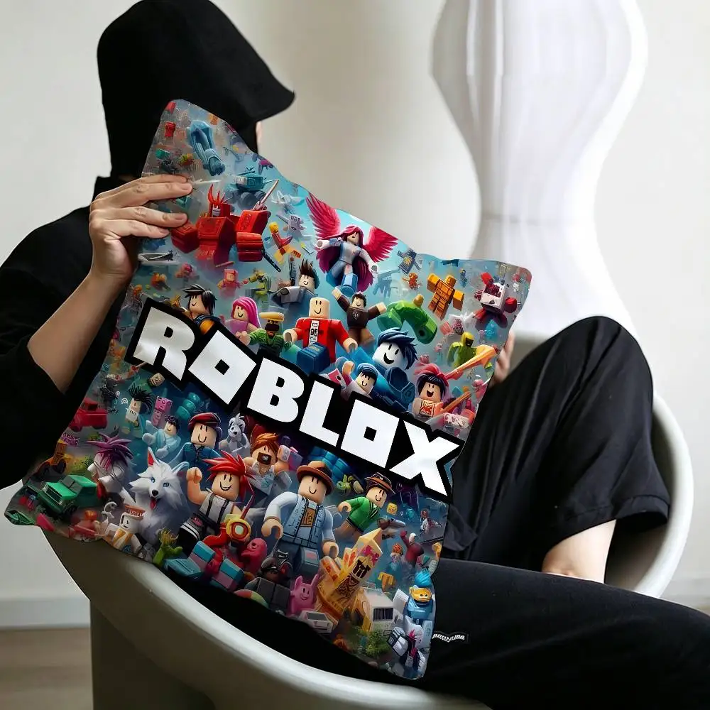 Hot Game R-Robloxs-X Coole Kissenbezüge, Cartoon-Sofa, dekorativ, für Zuhause, doppelseitiger Druck, kurzer Plüsch, niedlicher Kissenbezug – Detail 27