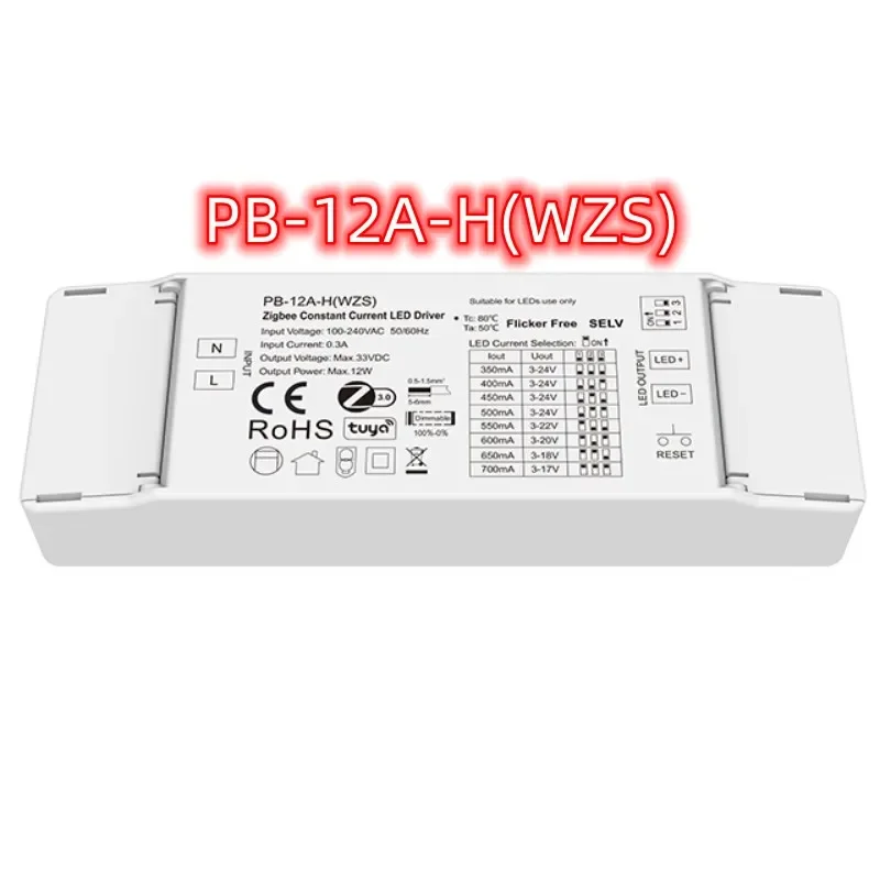 Imagem -05 - Driver de Led de Corrente Constante Zigbee Pb12a-lwzs Canal *100450ma Dc9-45v Pb-12a-hwzs Dc324v Canal *350700ma 12w