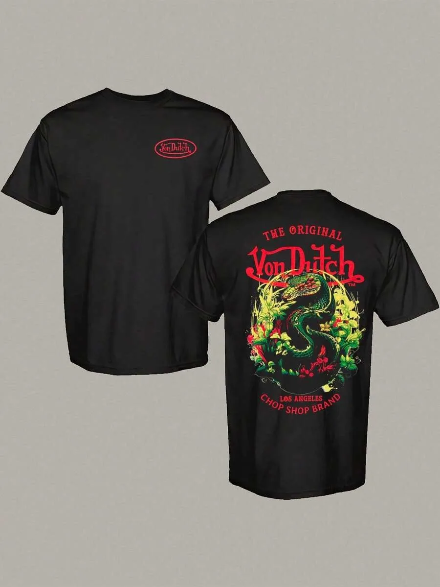 T-shirt décontracté pour homme à col rond et manches courtes en pur coton, haut d'été pour les vacances, t-shirts graphiques amusants, style Y2K, streetwear
