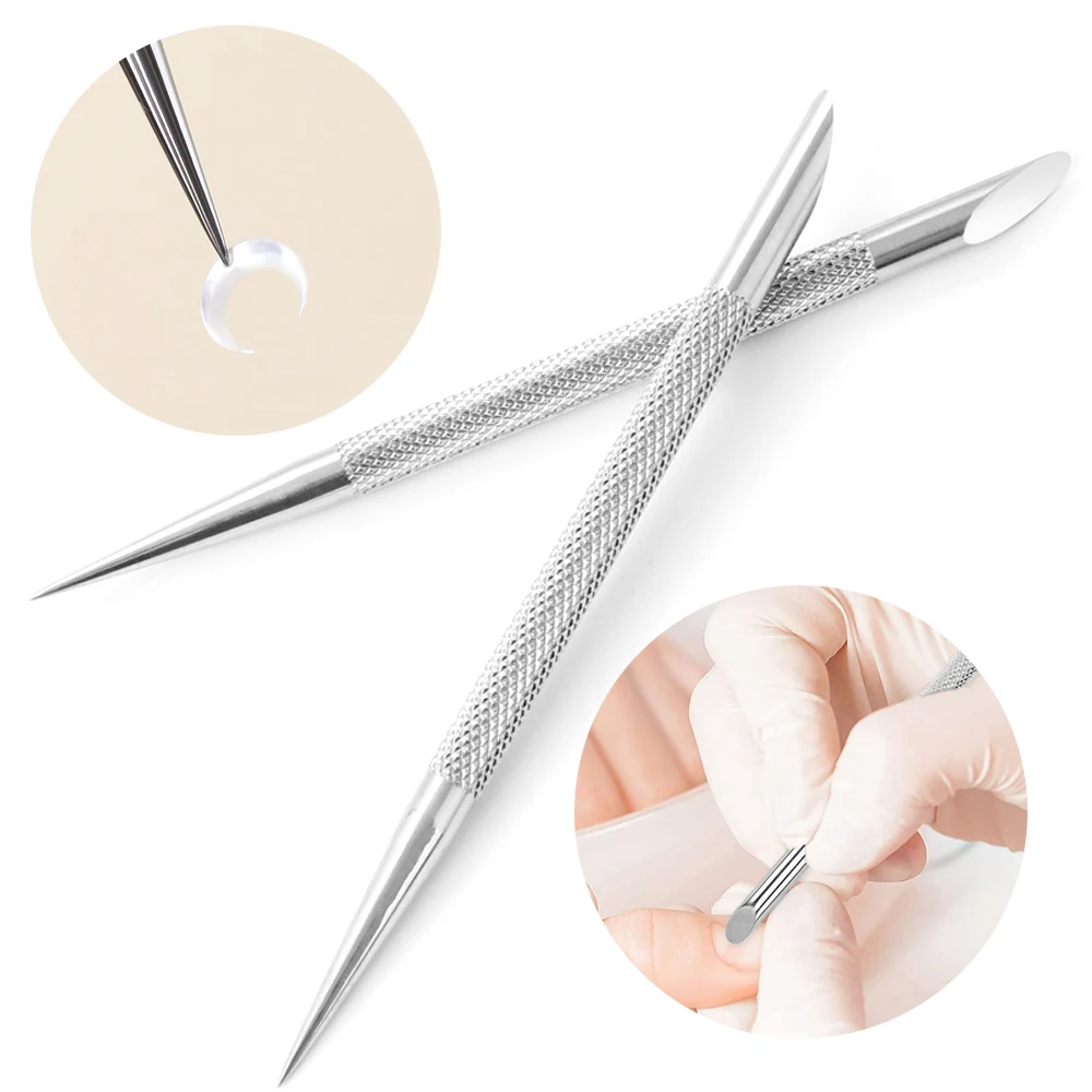 

1Pcs Double-ended Stainless Steel Cuticle Pusher Nail Manicures Remover Pedicure Sticks Gel Dead Skin Remover Cleaner Nails Tool