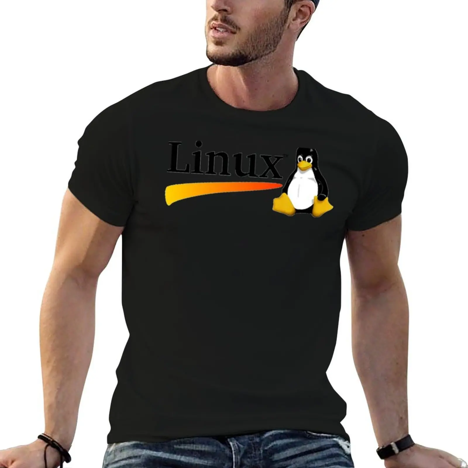 Linux T-Shirt rapper graphic tees summer shirt fitted t shirts for men