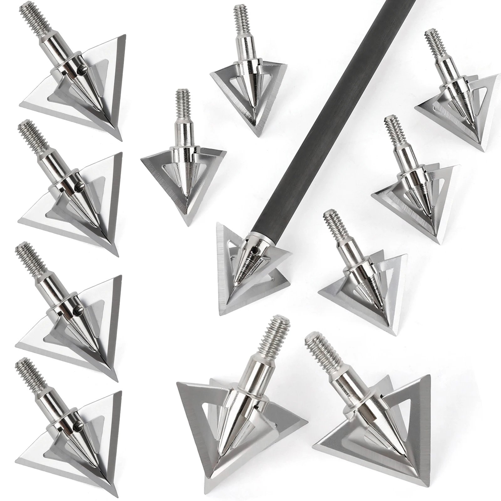 

6/12 наконечников для стрел для стрельбы из лука, насадки для стрел с четырьмя лезвиями, изогнутый лук, блочный лук, охотничий лук, стрельба на открытом воздухе, бродхед из нержавеющей стали