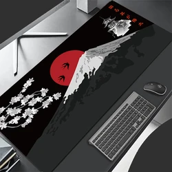 900x400 Gaming Mousepad XXL Keyboard Gamer Mouse Pad on The Table Speed Desk Mat Anime Japanese Sakura Pagoda Sun Mouse Mats