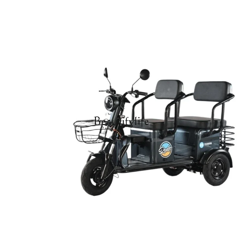 03.-New electric car three-wheeled household small elderly leisure transportation women pick up and drop off children passenger