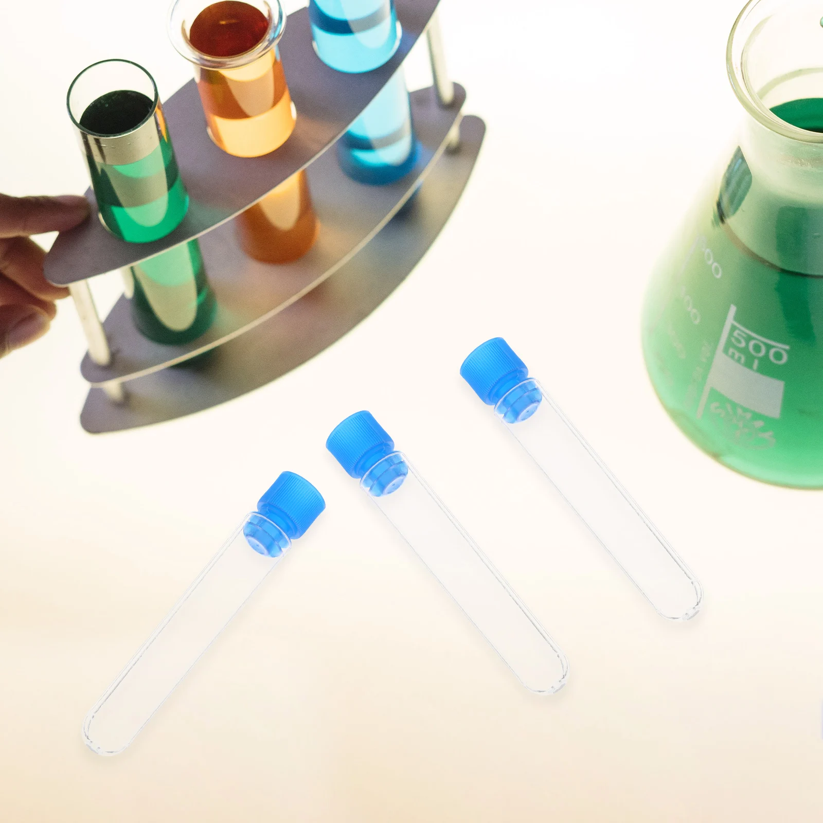 

50pcs 12x60mm Laboratory Test Clear Plastic Sample Tubes with Caps Storage Containers Small Vials Propagation Tubes Scientific