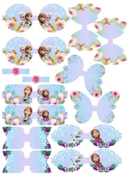30x22cm Disney Princess Elsa Tiana Ariel Bowknot Shape Faux Leather Sheet Crafts DIY Handmade Kids Hair Bow Materials Decoration