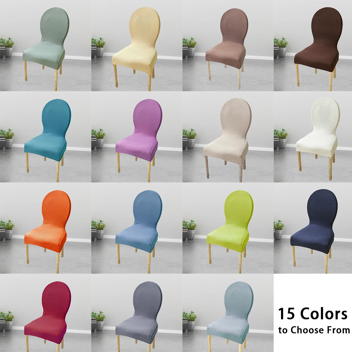 أغطية كرسي الطعام المستديرة الخلفية تمتد الجاكار منحني الظهر غطاء كرسي المطبخ أغطية الكرسي الأوروبي/واقيات الكرسي