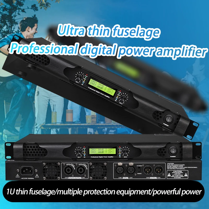 1U 2X600W Power Amp…