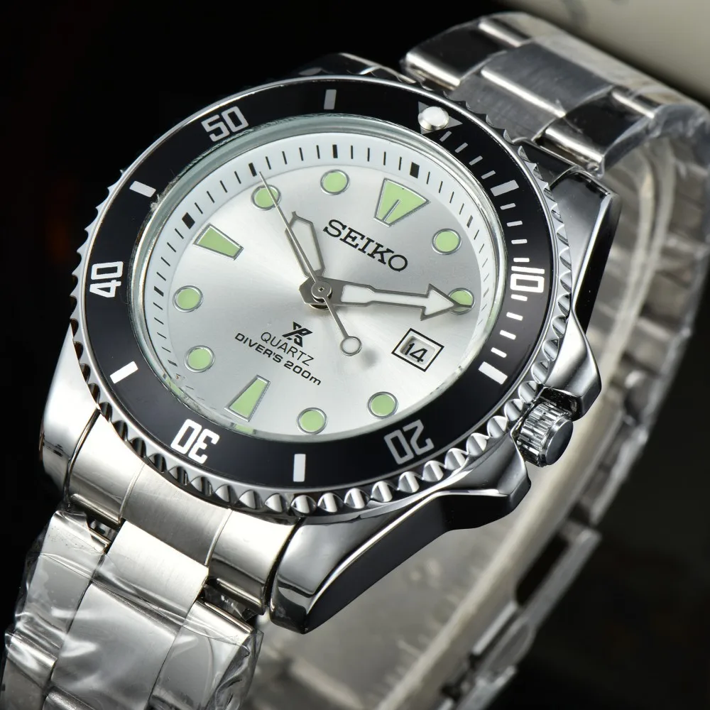 سوار مجوهرات عالية الجودة Seiko Prospex الصلب حزام كوارتز ساعة ذكية للرجال هدية عيد الحب Montre صب أرض الإنسان Reloj