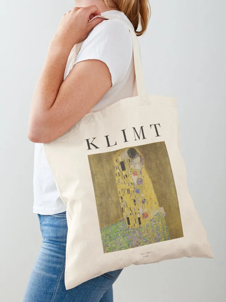 

The Kiss - Gustav Klimt - Exhibition Poster Tote Bag large size bags Women's beach bags Gift bag the tote bag